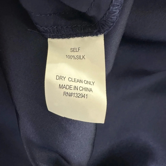 NWT Amanda Uprichard Copeland Tie Front Mini Dress Navy Blue Size Medium - Picture 7 of 9